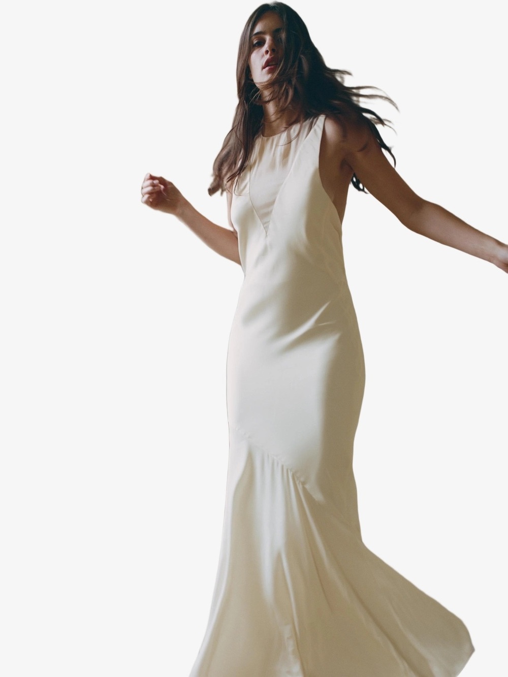 ZARA LONG COMBINED SATIN DRESS